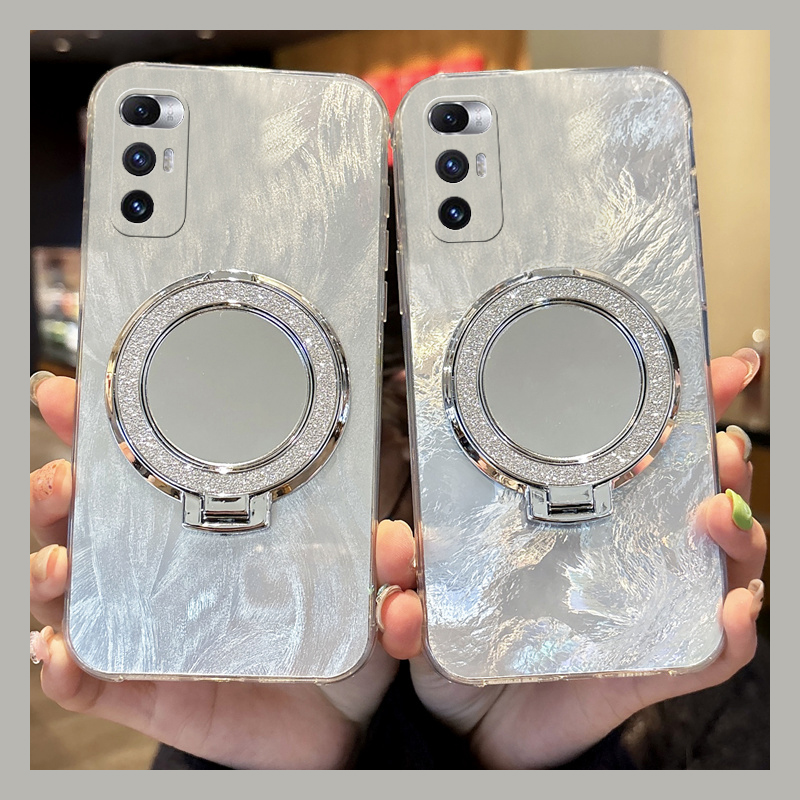 闪粉镜子镜面支架适用小米mixfold4手机壳mixfold3立体mixfold2折叠屏mixflip硬壳mi补妆镜羽纱日韩小众透明