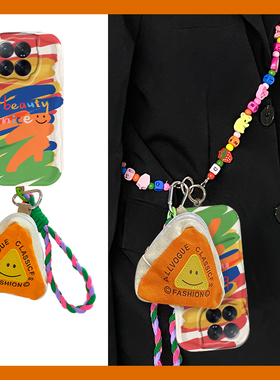 彩色涂鸦零钱包适用小米14手机壳13彩虹11pro青春版12spro斜挎12x卡通12s可背civi4硅胶3软壳2斜跨1s小众10s9