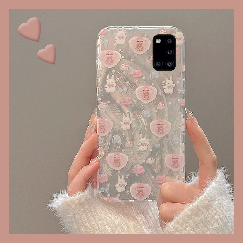 羽纱高级感卡通少女心小熊兔子手机壳