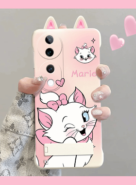 适用vvivos19手机壳s18pro粉色s17e玛丽猫s16可爱s15por耳朵s12无边框vivo支架s19立体t2x硬壳s10卡通s9女s7t