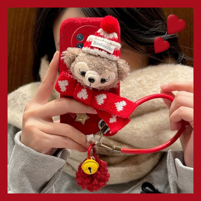 圣诞雪莉玫适用华为magicv3手机壳magicvs2立体p50挂绳pockets卡通matexs2毛绒绒x5折叠屏x3硬壳pocket2秋冬