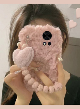 韩系纯色适用华为nova12pro手机壳11ultra爱心10z腕带链9se简约8毛毛7i毛绒绒6硅胶5i秋冬4e活力版3i/2plus女