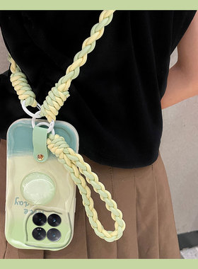 夏日渐变绿色适用小米14手机壳13支架11pro青春版12spro可背12x斜挎12s波浪纹civi4硅胶3软壳2韩系1s小众10s9