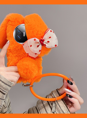 蝴蝶结兔子耳朵适用华为magicv3手机壳magicvs2斜挎p50手环pockets秋冬季matexs2毛绒x5折叠屏x3可背ocket2硬