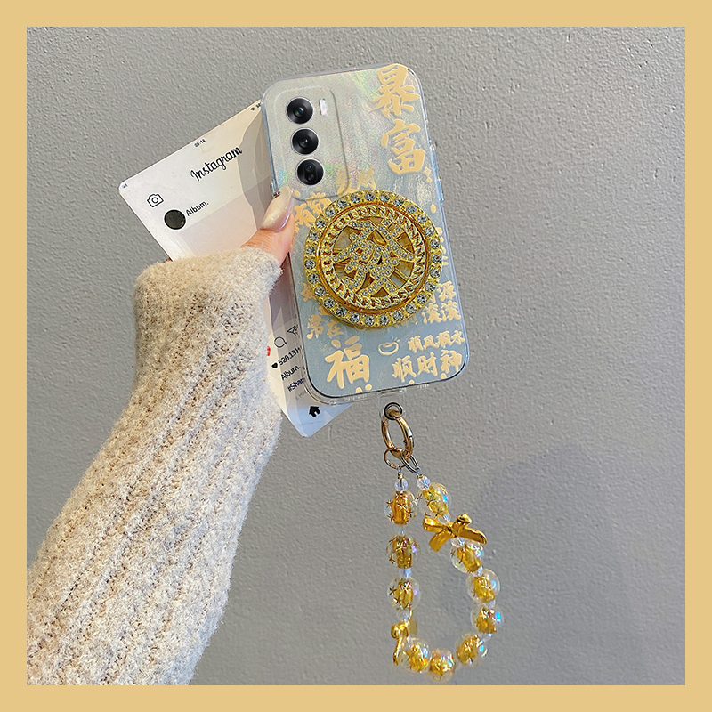 暴富发财转盘适用opporeno13手机壳reno12pro水钻reon11立体10por+十9新年7se喜庆6高级感5k日韩4se硅胶oppo