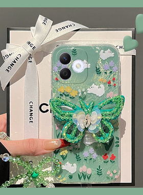 绿色花朵西高地适用华为荣耀x60i+手机壳x50i立体30pro蝴蝶x20se1支架9x+8x/x30i十play4tpro硅胶畅玩30plus