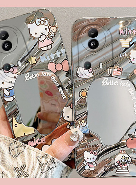 电镀可爱猫咪适用opporeno11pro手机壳reno10补妆镜reon9por镜面8镜子7卡通6硅胶5k软壳4se创意oppo超萌趣味