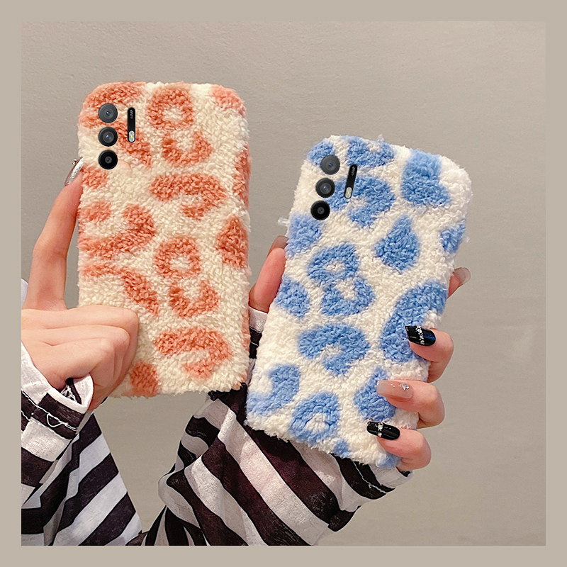 ins风豹纹适用oppoa3pro手机壳a2x泰迪绒a1毛茸茸a97秋冬季a96撞色a95a93a91a72a58a57a52a32a11a9a31a8a5软p