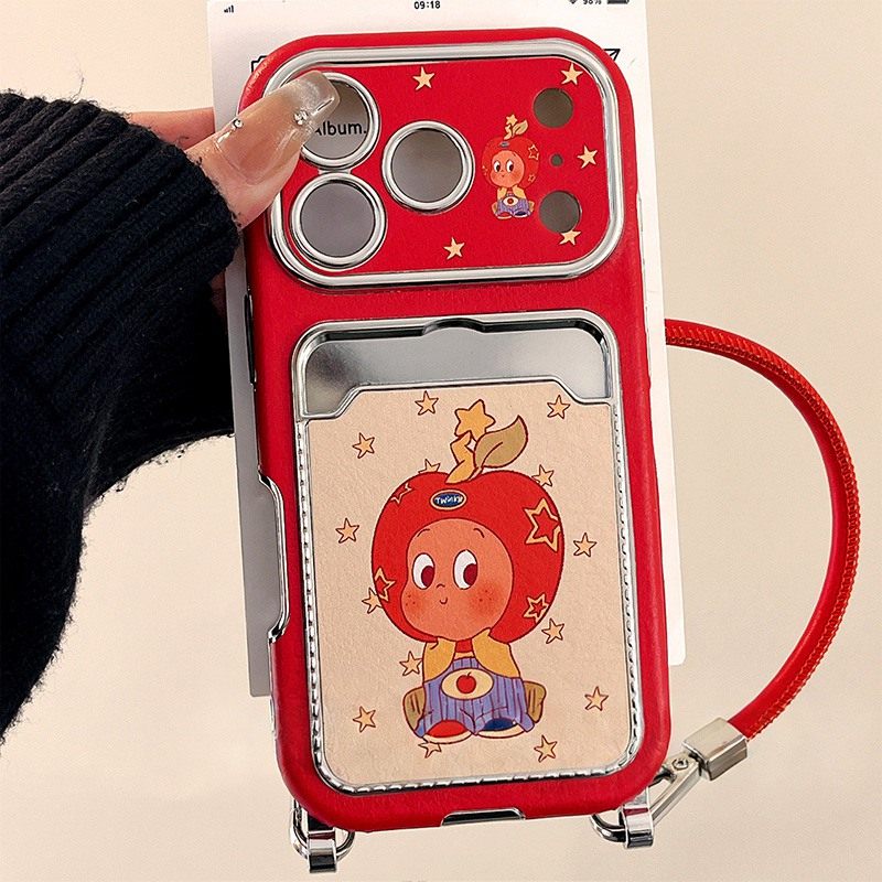 红色苹果星星人卡包适用华为mate70pro+手机壳mete60立体por手提绳十呆萌huawei卡通卡套插卡可爱皮纹仿皮软p,3C数码配件,手机保护套/壳,淘宝优惠券,粉丝福利购,淘宝优惠卷