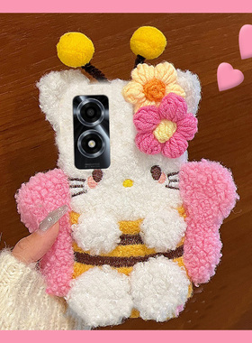 毛绒绒立体蝴蝶猫适用oppoa2pro手机壳a5毛茸茸a9卡通a1可爱a11秋冬季a7超萌a3凯蒂猫a8趣味a31/a9x/a11x/x7x