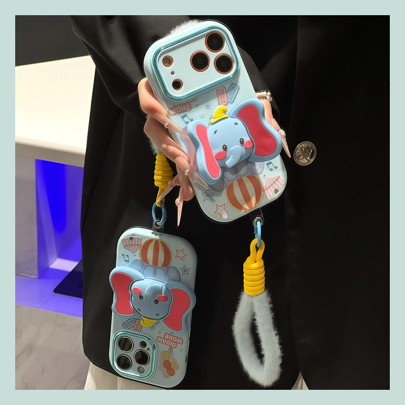 可爱小飞象适用vivoiqoo15手机壳iqoo13立体iqneo11支架neo10pro+爱酷12卡通11呆萌9十8趣味7se/855/6/5/iq00