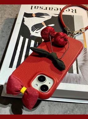 ins风蝴蝶结樱桃适用opporeno15pro手机壳reon14吊坠13红色12新年11立体10皮纹9por皮绳7se仿皮6硅胶5k软0ppo