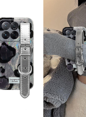 个性豹纹适用小米14pro手机壳13ultra高级感12spro立体12x腕带11青春版10mix4硅胶9a/mi8se/civi4/3/2/1s辣妹