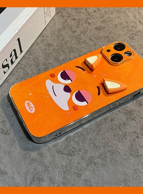 朱迪尼克立体耳朵适用苹果17promax手机壳iphone16e动漫15plus情侣14可爱13por橙色12新款11牛仔纹卡通呆萌软