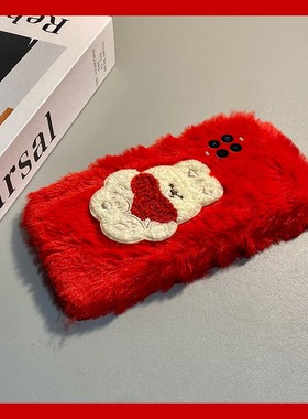 刺绣围巾兔子适用华为nova14手机壳novo13pro立体12ultra可爱11毛绒10z秋冬季9se红色8新年7i软6/5/4e活力版p