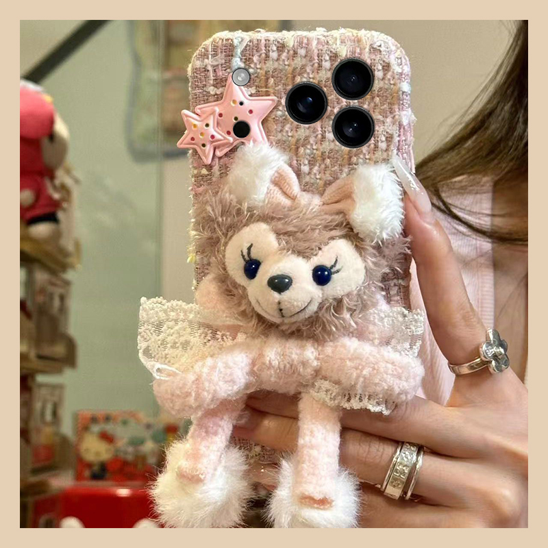 围巾星星雪莉玫适用苹果17promax手机壳华为pura80荣耀400pro小米15立体vivos30卡通opporeno14毛茸茸x200软p