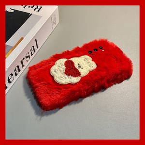 刺绣围巾兔子适用三星a90手机壳a80立体a70s可爱a50毛绒a30秋冬季a20新年a10红色a52卡通a8s软galaxy/a53/f52