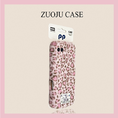 ins风豹纹kt猫适用三星zflip7fe手机壳zfold6贴纸zflip5可爱w23flip秋冬季3折叠屏zfold2毛绒w22硬w21/galaxy