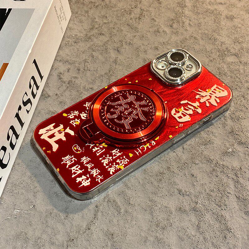 手机壳硅胶羽纱2026新年红色马年