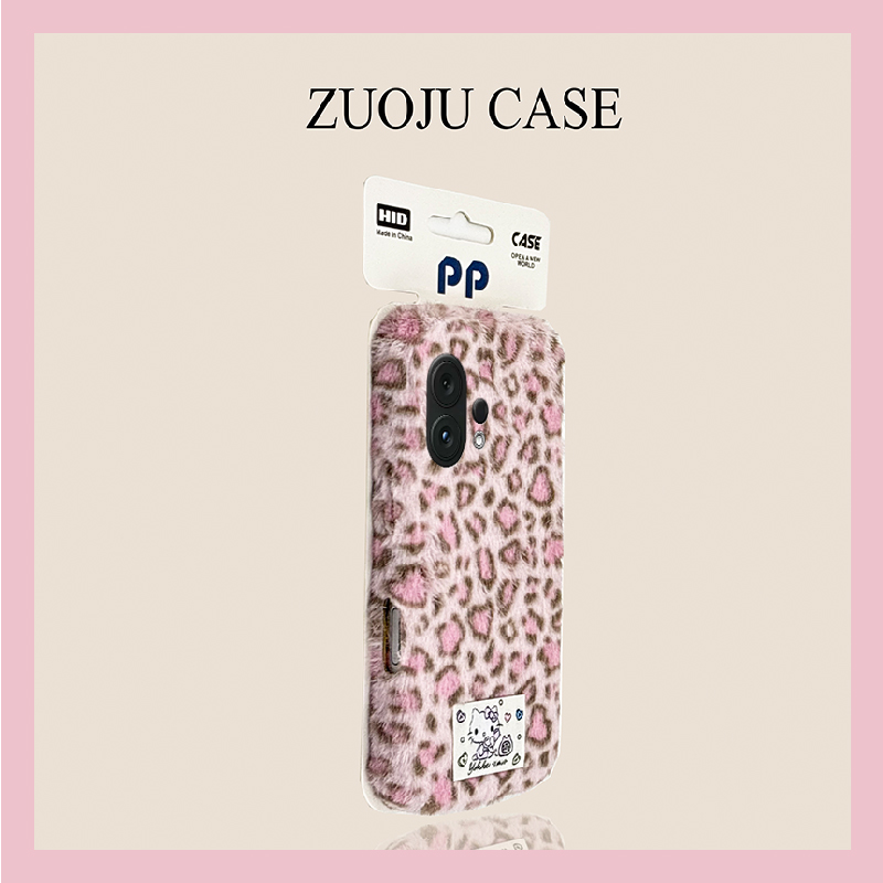 ins风豹纹kt猫适用vivos30promini手机壳s20贴纸s19pro可爱s17t秋冬季s16e毛绒t1绒布s15冬天s12s10s9s7s1软p