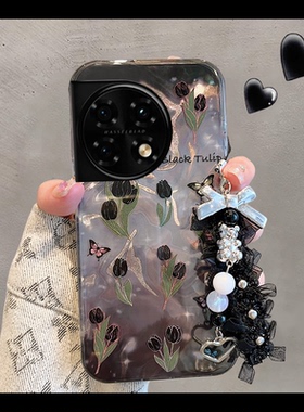 复古晕染郁金香适用oppo一加12手机壳ace3水波纹2pro高级2v韩系11硅胶9rt软壳8t小众7tpro个性6t女1+oneplus