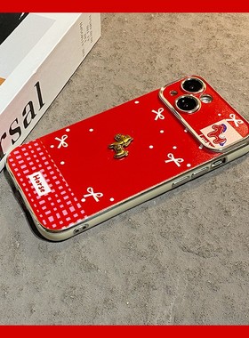 2026红色金属小马适用vivox300pro手机壳x200s立体x100spro大视窗x90新年x80软t2x/x60t/x200promini十ultra