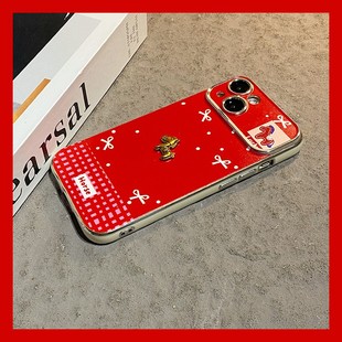 2026红色金属小马适用vivox300pro手机壳x200s立体x100spro大视窗x90新年x80软t2x x200promini十ultra x60t