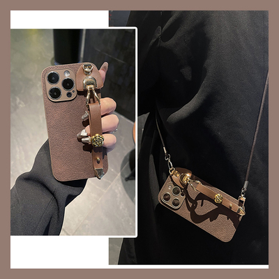 ins风山茶花手腕带适用vivoiqooneo11手机壳z10turbopro斜挎iqneo9可背带z8立体z7x挂绳neo6/5s爱酷iq00/vivo