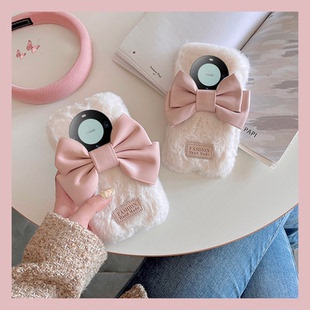 ins风立体蝴蝶结适用华为mate60pro手机壳50e毛茸茸40e日韩30epro毛绒绒rs保时捷5g+十个性por简约mt秋冬m60