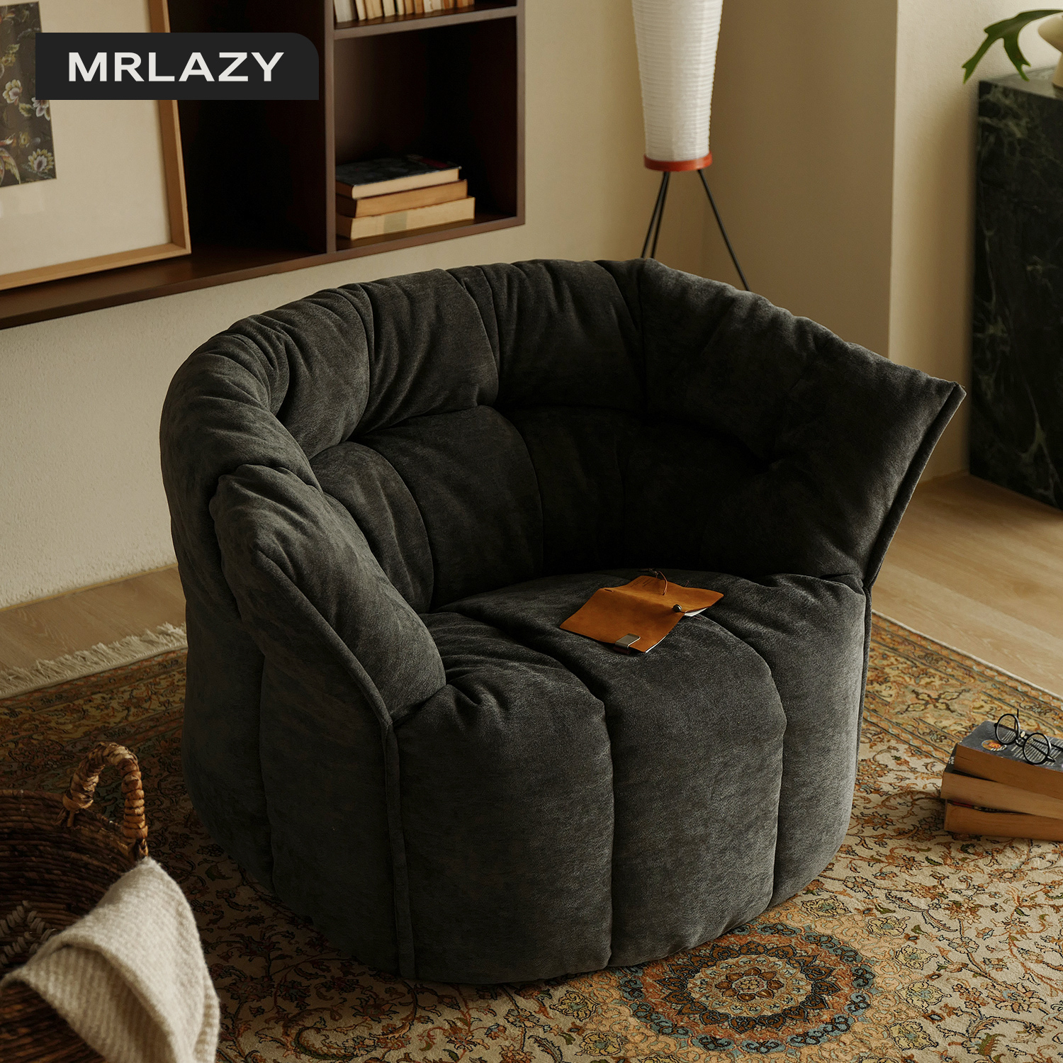 MRLAZY布丁沙发单人轻奢可躺可睡客厅公寓小户型创意懒人布艺沙发