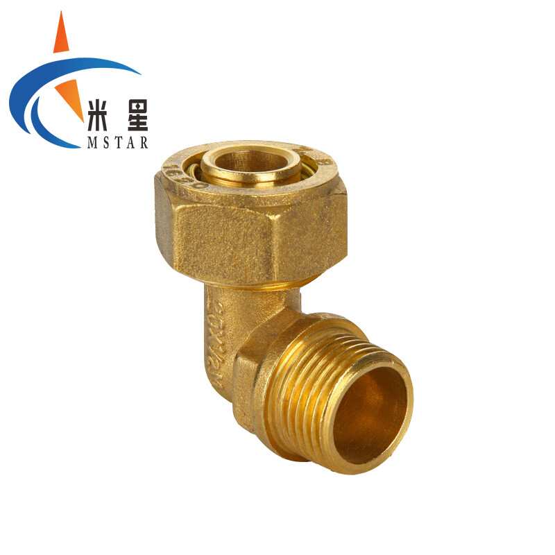 米星(MSTAR)太阳能铝塑管铜接头铜配件外牙弯头L1216*1/2M(5个