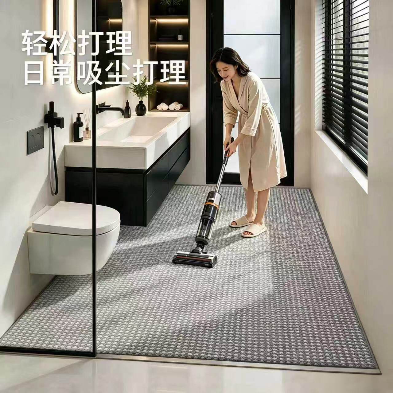 仿剑麻客厅地毯加厚卫生间浴室地垫防水防滑入户门玄关地垫好打理