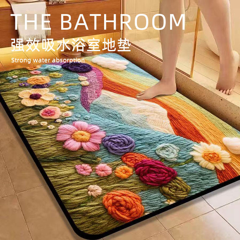 新款硅藻泥浴室防滑地垫