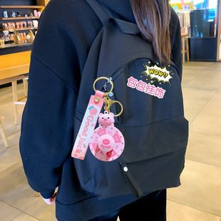 书包礼品创意卡通钥匙扣精致小汽车挂件小动物可爱钥匙链游戏转盘