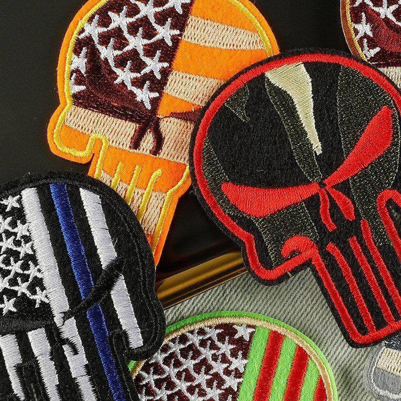 货源鞋帽布贴跨境配饰服装辅料箱包背胶章仔刺绣补丁贴绣花骷髅头,居家布艺,布贴,淘宝优惠券,粉丝福利购,淘宝优惠卷