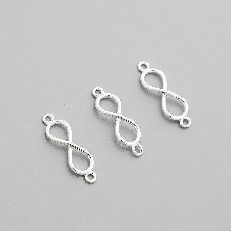 S925编绳品手工8手牌串珠扣饰DIY手链项链纯银字配件双环挂件连接,饰品/流行首饰/时尚饰品新,其他DIY饰品配件,淘宝优惠券,粉丝福利购,淘宝优惠卷