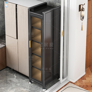 厨房落地多层夹缝置物架多功能一体微波炉调料缝隙柜锅碗架收纳柜