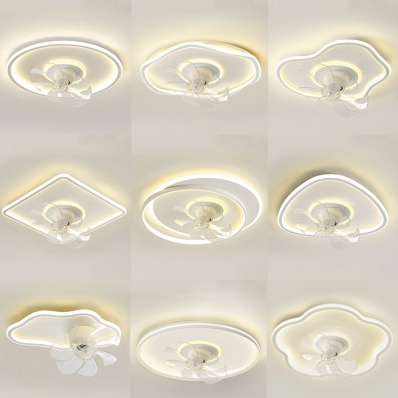 智能风扇灯客厅餐厅主卧室灯奶油风吸顶灯吊灯风扇灯一体中山灯具