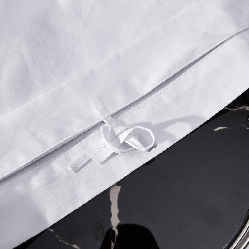 酒店四件套全棉贡缎床上用品白色套件民宿宾馆纯棉被套床单枕套