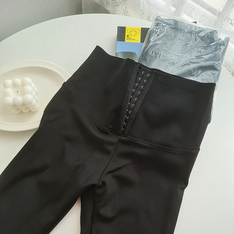 陌小美芭比海豚裤三排扣蜜桃臀打底裤提臀薄绒保暖舒适春季外穿女
