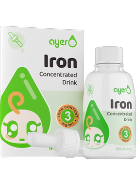 Ayer艾儿铁浓缩饮液甘氨酸螯合亚铁液体二价铁瓶美国原装进口包邮