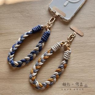 六股手工编织手机挂绳手腕手提绳防盗防丢户外结实带金属垫片壳双头扣相机短款男女DIY可定制长短包带钥匙扣