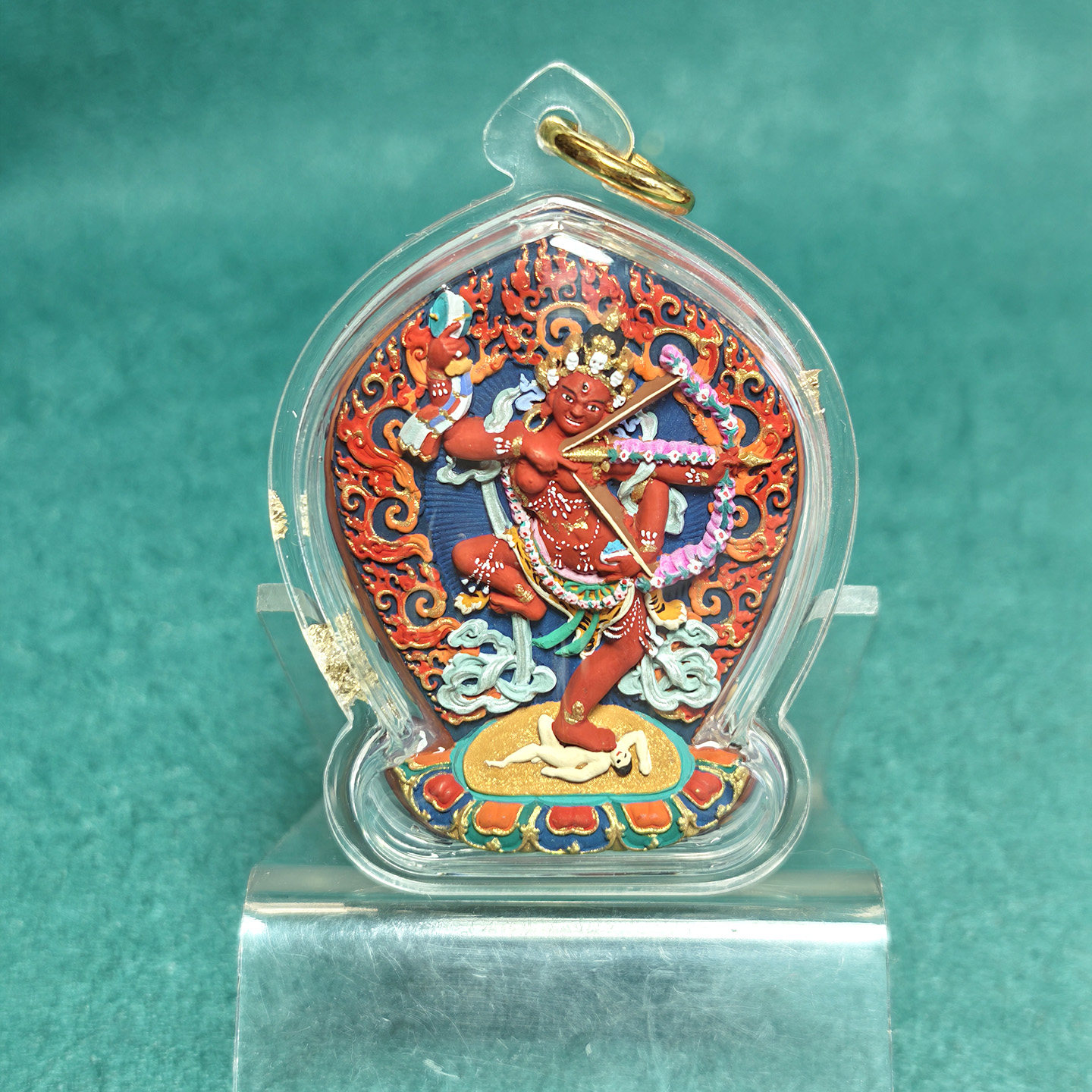 瀚林宝相独家首发款 正品擦擦  持鼓莲花空行 彩绘擦擦 小佛像