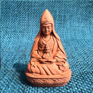 手工制作 莲花生大师见解脱 莲师 陶土烧制擦擦 小佛像
