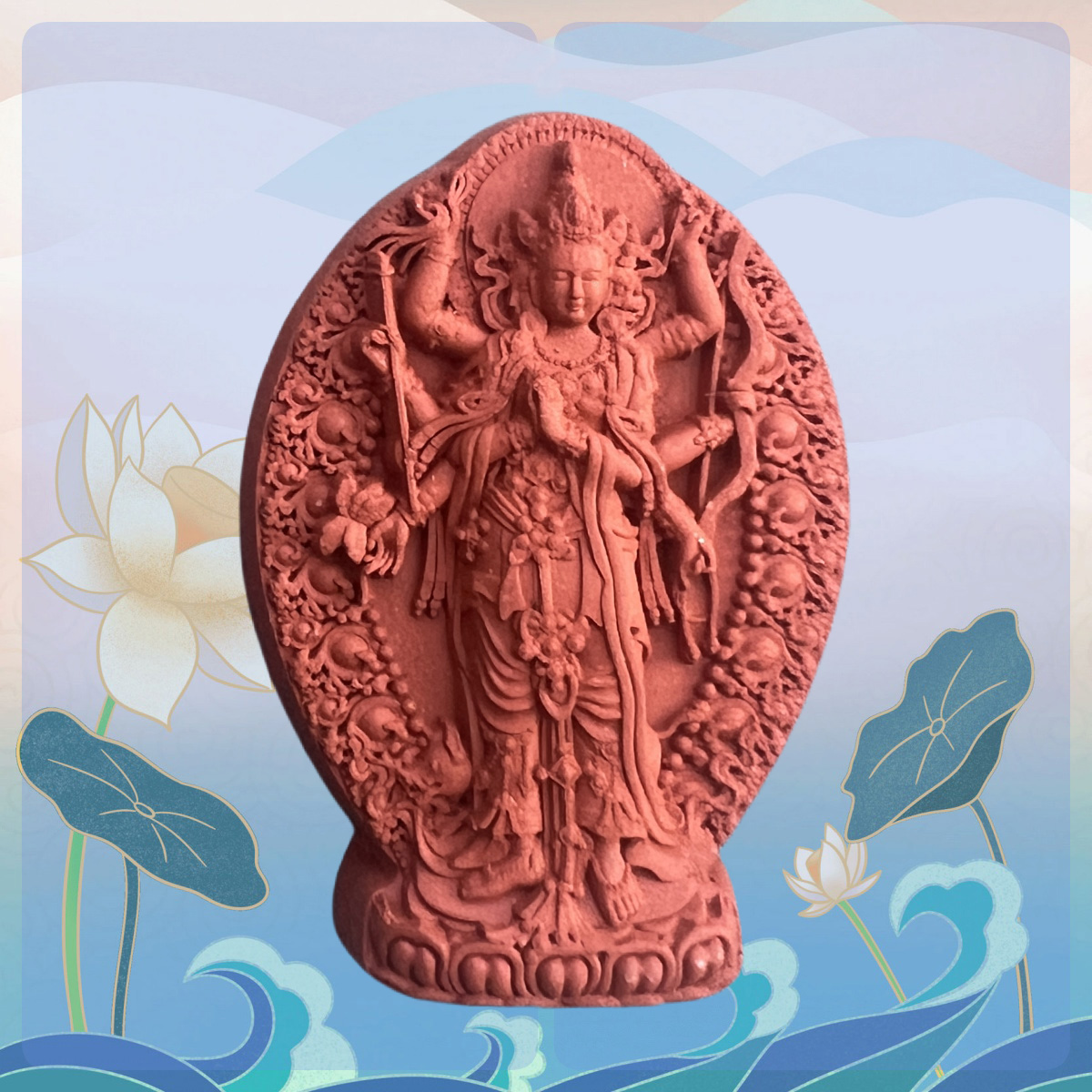 瀚林宝相独家首发 正品擦擦 摩利支天（新款） 陶土烧制 擦擦