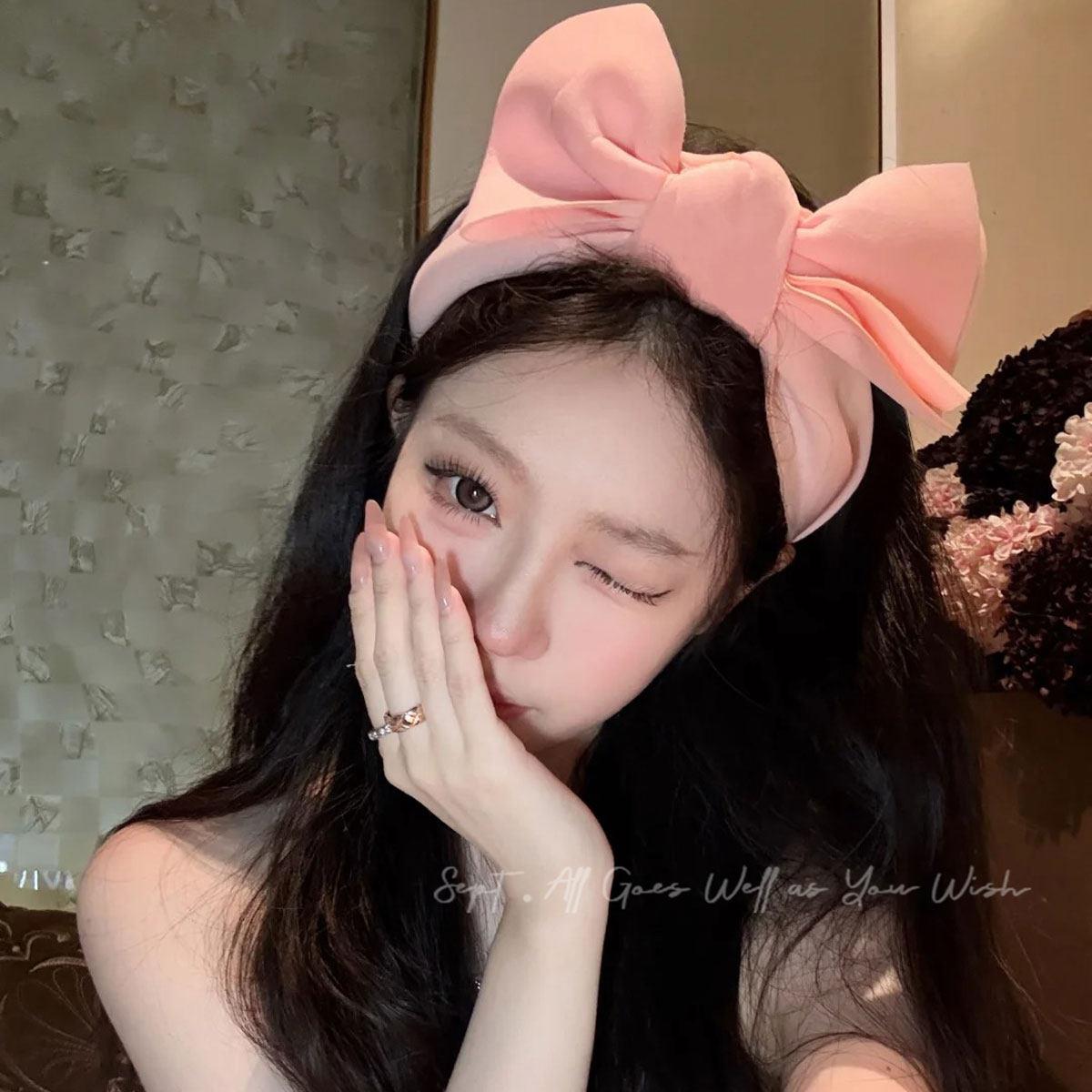 粉色超大蝴蝶结发箍头饰女甜美洗脸头箍高级感游乐园拍照发卡发饰