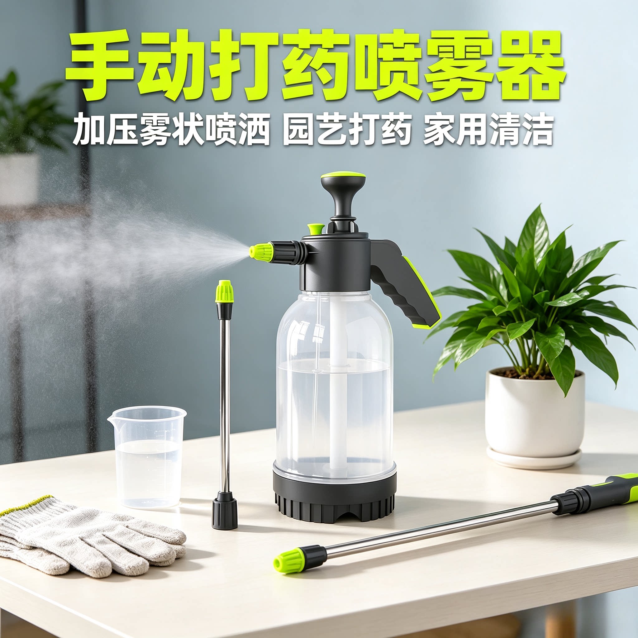 家政保洁专用喷壶家用手动泡沫打药花洒雾化雾状手压式淋花壶加压