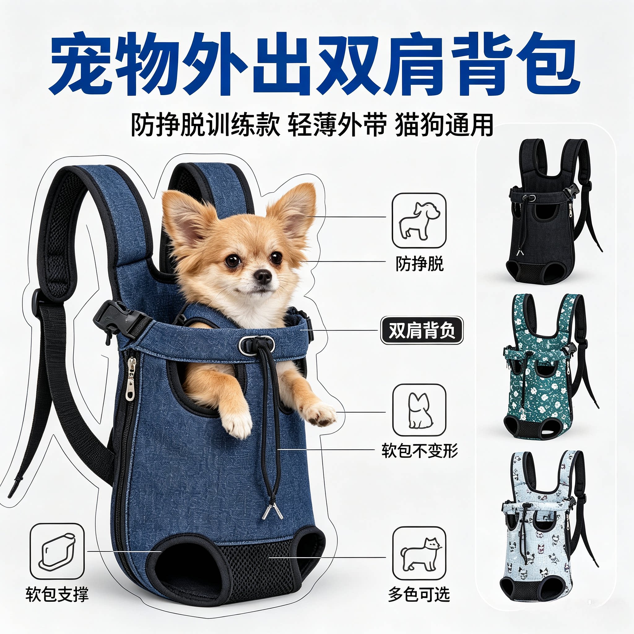 狗狗出行神器宠物包双肩包用品携带狗背包宠物猫胸前小型犬款