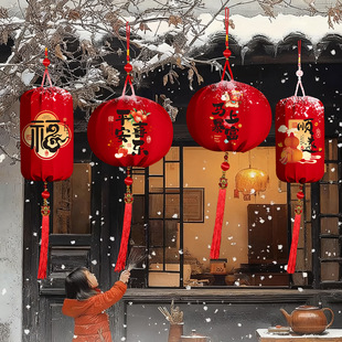 新年红灯笼2026新款马年宫灯大门口一对挂饰春节过年阳台喜庆装饰