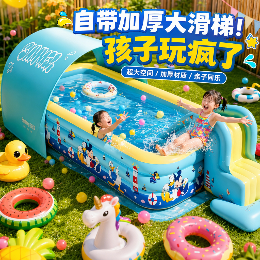 宝宝洗澡玩具儿童游泳池家用婴儿玩水泡澡夏天波波池充气水上乐园